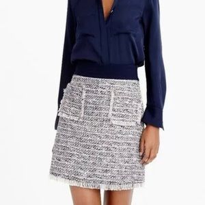 J. Crew multicolor tweed fringe hem mini skirt 4